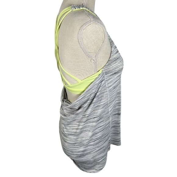 Lululemon Slay The Studio Heather Greyโ& Yellow Sports Bra TankโTop - Picture 4 of 9
